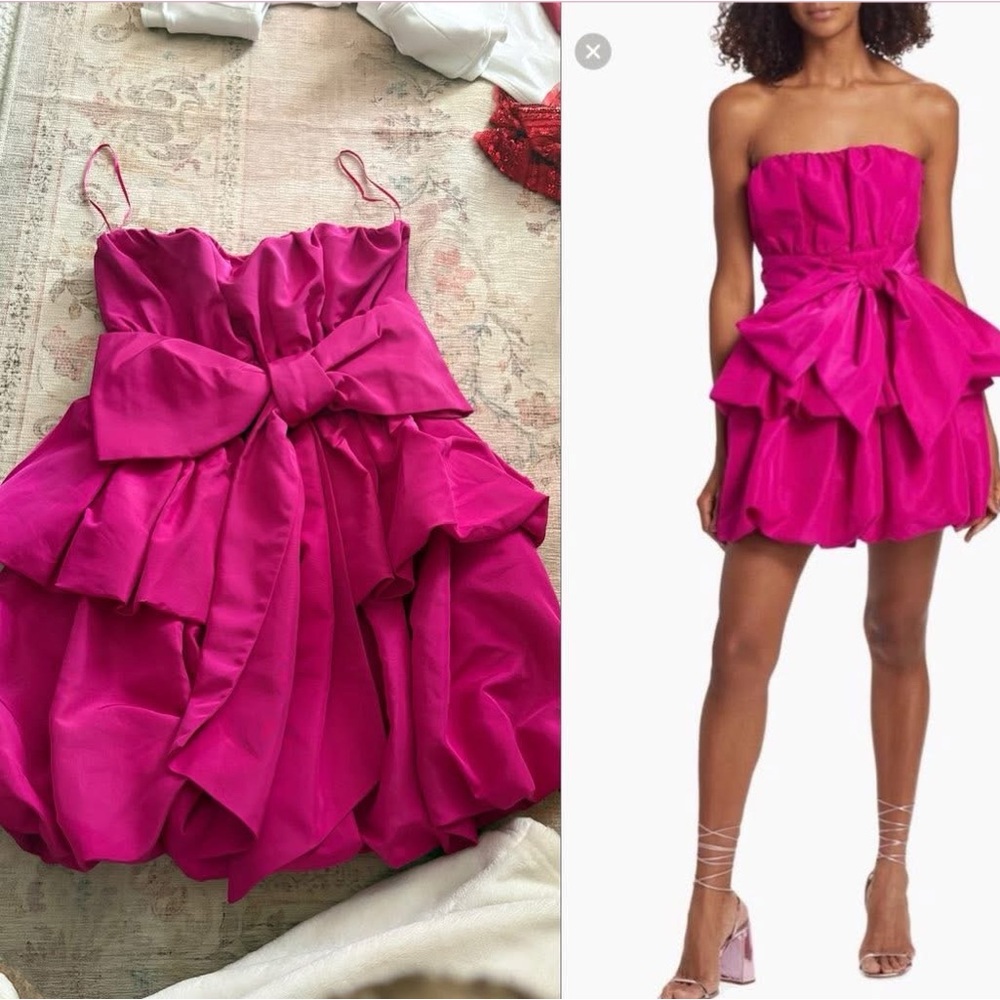 NWT LoveShackFancy Strapless Fuchsia Dress